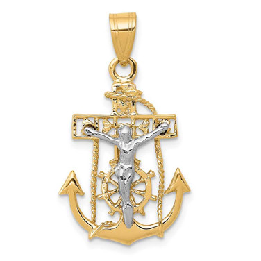 Image of 10K Two-tone Gold Mariners Cross Pendant 10ZC811
