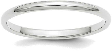 Image of 10K White Gold 2mm Half Round Band Ring