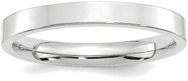 Image of 10K White Gold 3mm Standard Flat Comfort Fit Band Ring