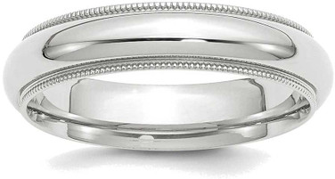 Image of 10K White Gold 5mm Milgrain Comfort Fit Band Ring
