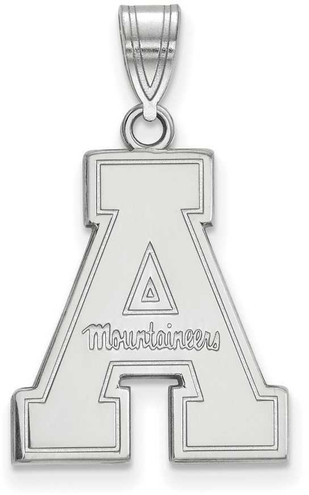 Image of 10K White Gold Appalachian State University Large Pendant by LogoArt (1W004APS)