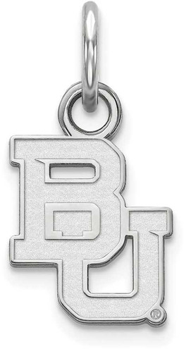 Image of 10K White Gold Baylor University X-Small Pendant by LogoArt (1W001BU)
