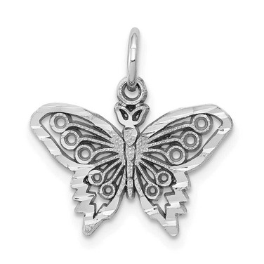 Image of 10K White Gold Butterfly Charm