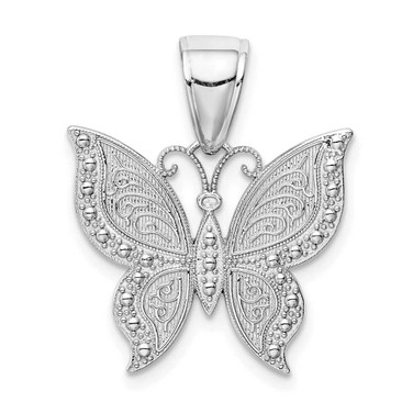 Image of 10K White Gold Butterfly Pendant