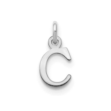 Image of 10K White Gold Cutout Letter C Initial Charm