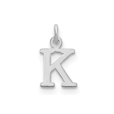 Image of 10K White Gold Cutout Letter K Initial Charm