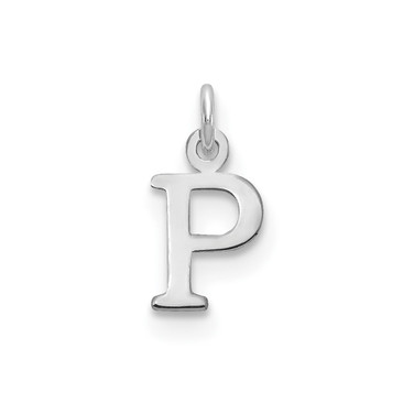 Image of 10K White Gold Cutout Letter P Initial Charm