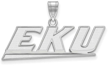 Image of 10K White Gold Eastern Kentucky University Medium Pendant by LogoArt