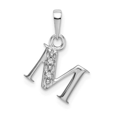 Image of 10K White Gold Initial M Pendant