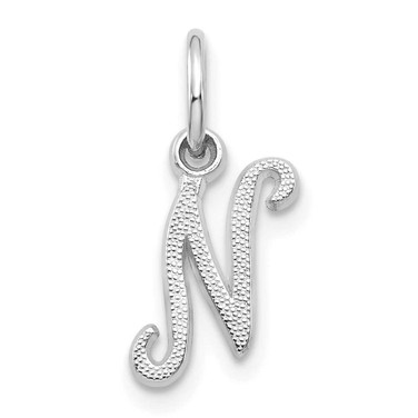 Image of 10K White Gold Initial N Charm