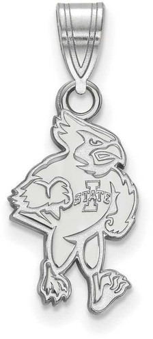 Image of 10K White Gold Iowa State University Medium Pendant by LogoArt (1W017IAS)