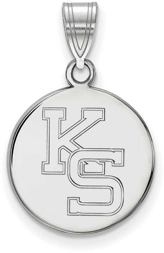 Image of 10K White Gold Kansas State University Medium Pendant by LogoArt (1W067KSU)