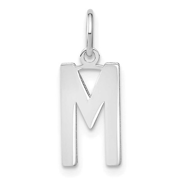 Image of 10K White Gold Letter M Initial Charm 10XNA1336W/M