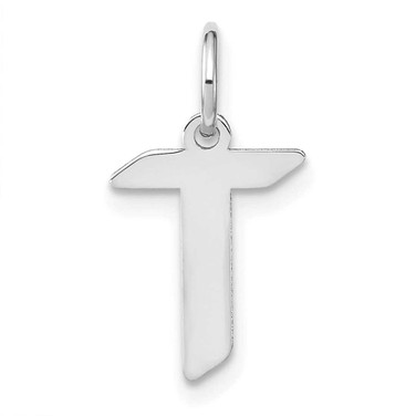 Image of 10K White Gold Letter T Initial Charm 10XNA1335W/T