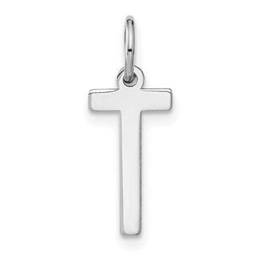 Image of 10K White Gold Letter T Initial Charm 10XNA1336W/T