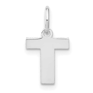 Image of 10K White Gold Letter T Initial Charm 10XNA1337W/T