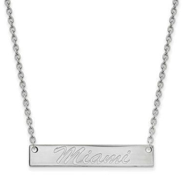 Image of 10k White Gold LogoArt Miami University Bar Necklace