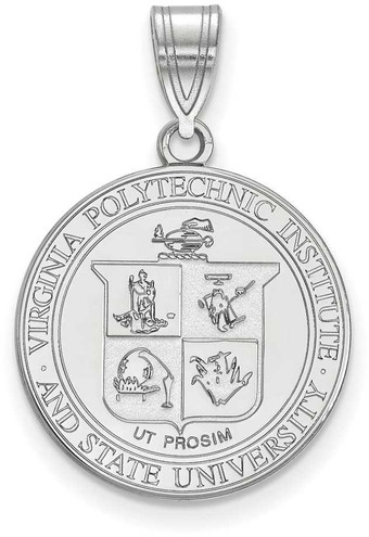 Image of 10k White Gold LogoArt Virginia Tech Large Crest Pendant