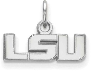 Image of 10K White Gold Louisiana State University X-Small Pendant by LogoArt (1W001LSU)