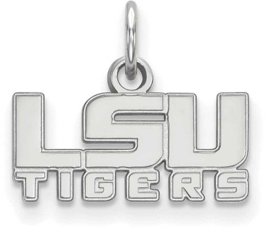 Image of 10K White Gold Louisiana State University X-Small Pendant by LogoArt (1W041LSU)
