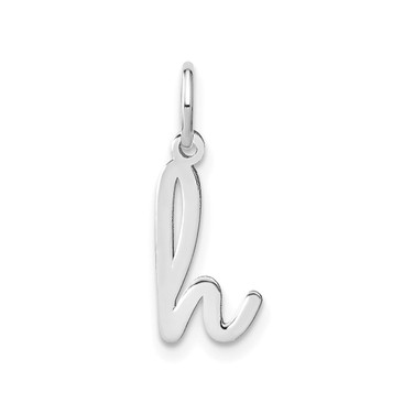 Image of 10K White Gold Lower case Letter H Initial Charm 10XNA1307W/H