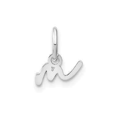 Image of 10K White Gold Lower case Letter M Initial Charm 10XNA1306W/M