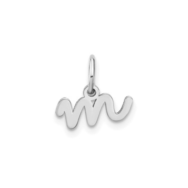 Image of 10K White Gold Lower case Letter M Initial Charm 10XNA1307W/M
