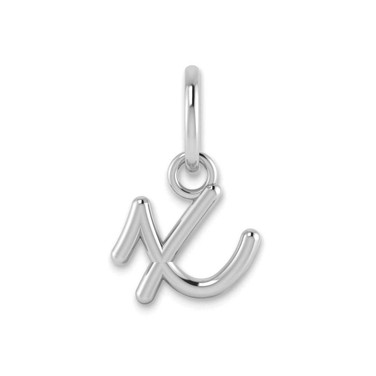 Image of 10K White Gold Lower case Letter X Initial Charm 10XNA1307W/X