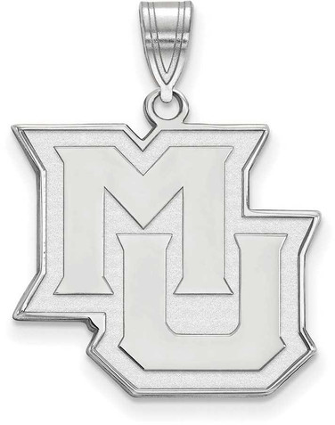 Image of 10K White Gold Marquette University Large Pendant by LogoArt (1W016MAR)