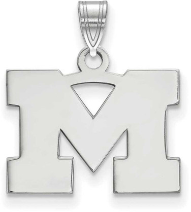 Image of 10K White Gold Michigan (University Of) Small Pendant by LogoArt (1W002UM)