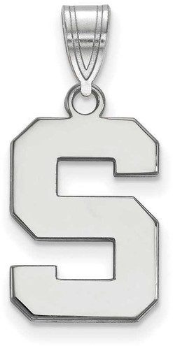 Image of 10K White Gold Michigan State University Medium Pendant by LogoArt (1W003MIS) Image of 10K White Gold Michigan State University Medium Pendant by LogoArt (1W003MIS)