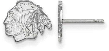 Image of 10K White Gold NHL Chicago Blackhawks X-Small Post Earrings by LogoArt
