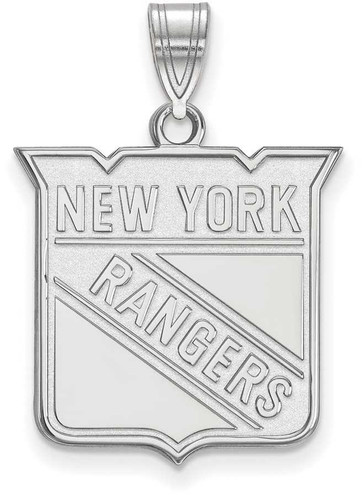 Image of 10K White Gold NHL New York Rangers Large Pendant by LogoArt