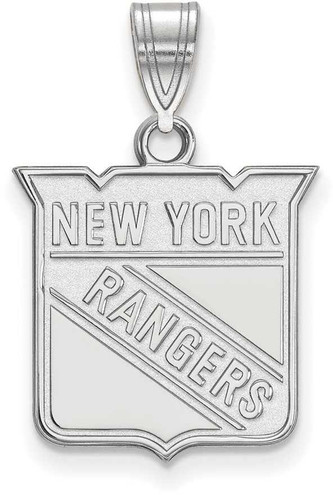 Image of 10K White Gold NHL New York Rangers Medium Pendant by LogoArt