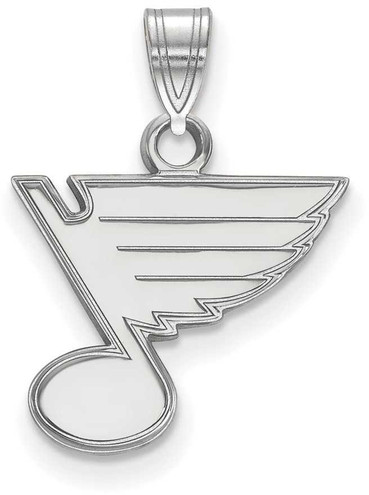 Image of 10K White Gold NHL St. Louis Blues Small Pendant by LogoArt