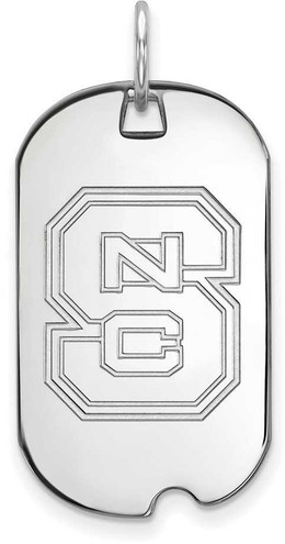 Image of 10K White Gold North Carolina State University Small Dog Tag by LogoArt