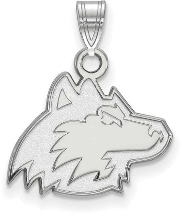 Image of 10K White Gold Northern Illinois University Small Pendant by LogoArt (1W027NIU)