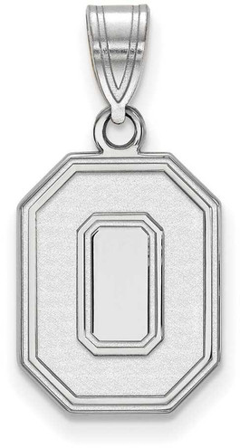 Image of 10K White Gold Ohio State University Medium Pendant by LogoArt (1W046OSU)