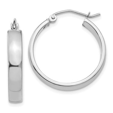 Image of 23.33mm 10k White Gold Polished Hoop Earrings 10T989