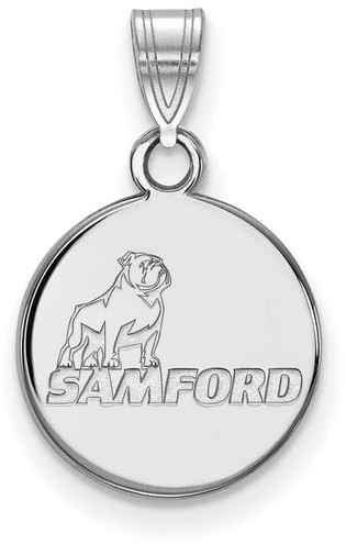 Image of 10K White Gold Samford University Small Pendant by LogoArt (1W001SMF)