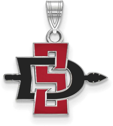 Image of 10K White Gold San Diego State University Small Pendant by LogoArt