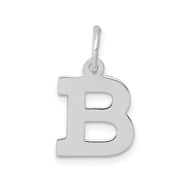 Image of 10K White Gold Small Block Initial B Charm