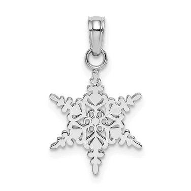 Image of 10K White Gold Small Snowflake Pendant