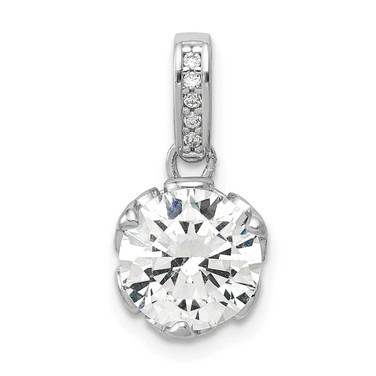 Image of 10K White Gold Tiara Collection Polished CZ Pendant 10YC383W