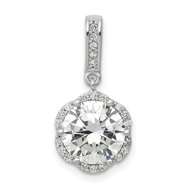 Image of 10K White Gold Tiara Collection Polished CZ Pendant 10YC387W