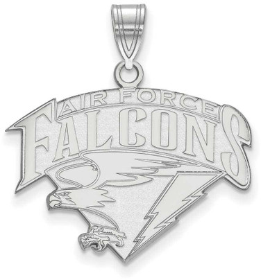 Image of 10K White Gold United States Air Force Academy Large Pendant by LogoArt 1W017USA