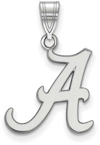 Image of 10K White Gold University of Alabama Medium Pendant by LogoArt (1W003UAL)