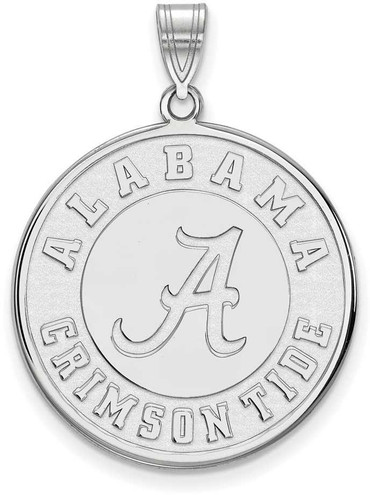 Image of 10K White Gold University of Alabama XL Disc Pendant by LogoArt (1W088UAL)