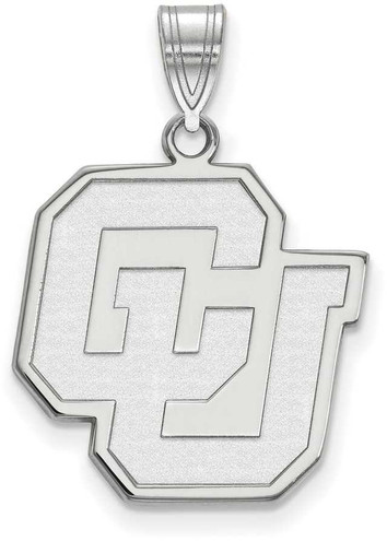 Image of 10K White Gold University of Colorado Large Pendant by LogoArt (1W027UCO)