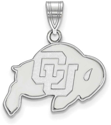 Image of 10K White Gold University of Colorado Medium Pendant by LogoArt (1W003UCO)